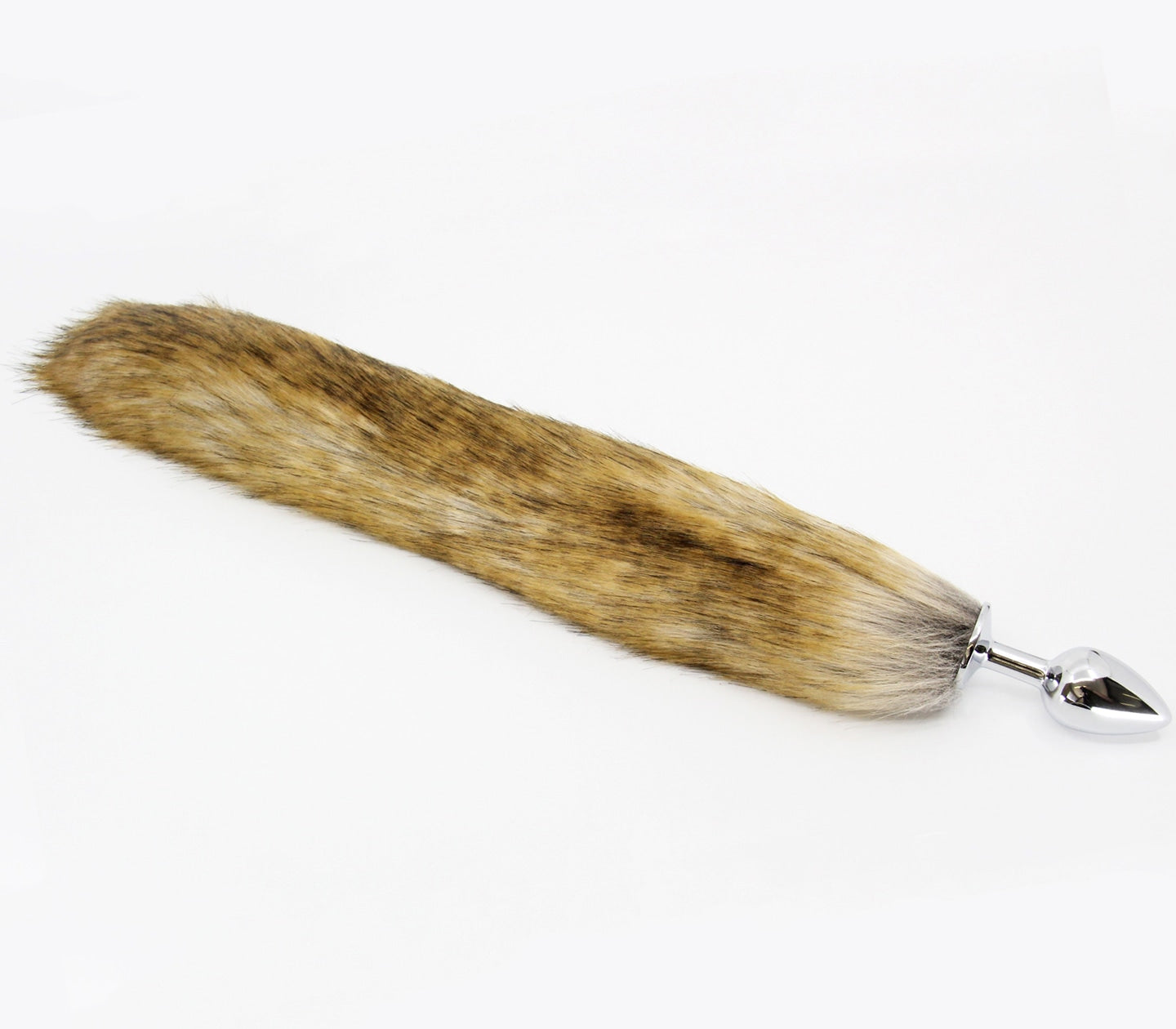 Love In Leather Fox Tail Anal Plug Large Brown Animal Print Butt Plugs