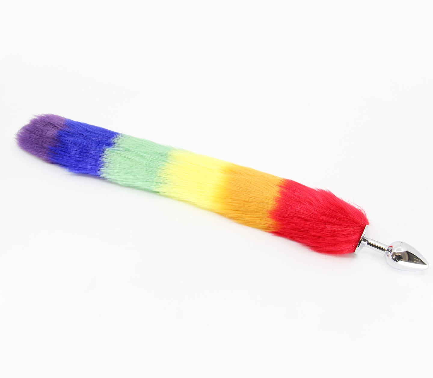 Love In Leather Fox Tail Anal Plug Large Pride Rainbow Butt Plugs