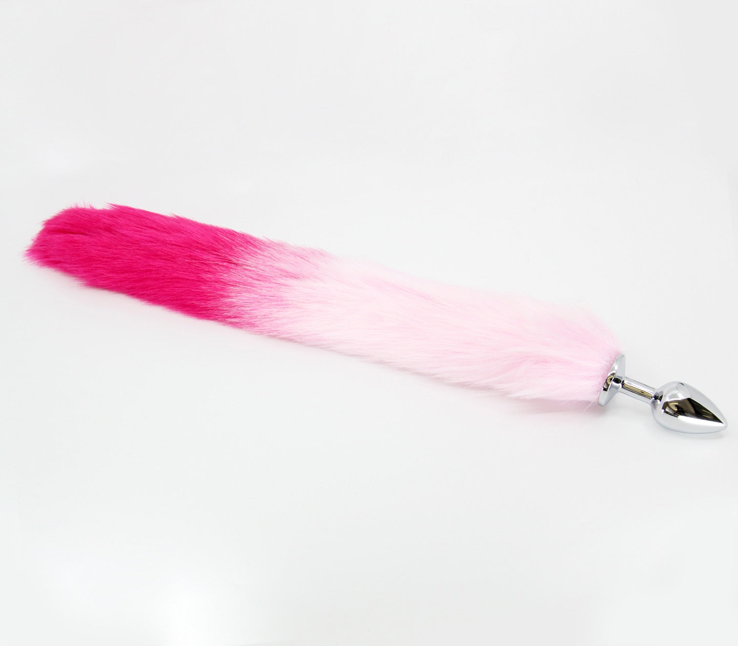 Love In Leather Fur Fox Tail Butt Plug Small Pink Hot Pink Butt Plugs