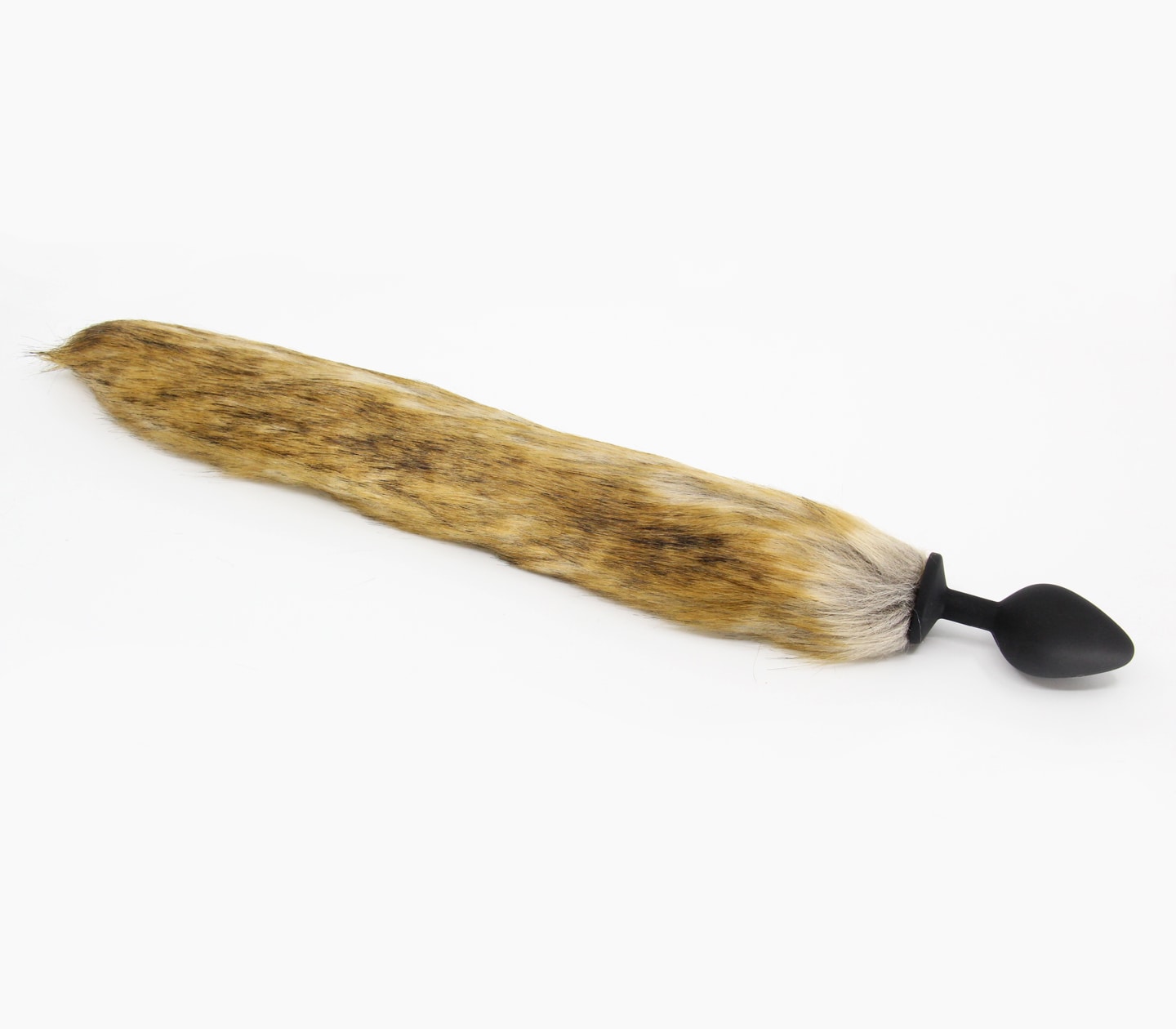 Love In Leather Fox Tail Silicone Butt Plug Medium Brown Animal Print Butt Plugs