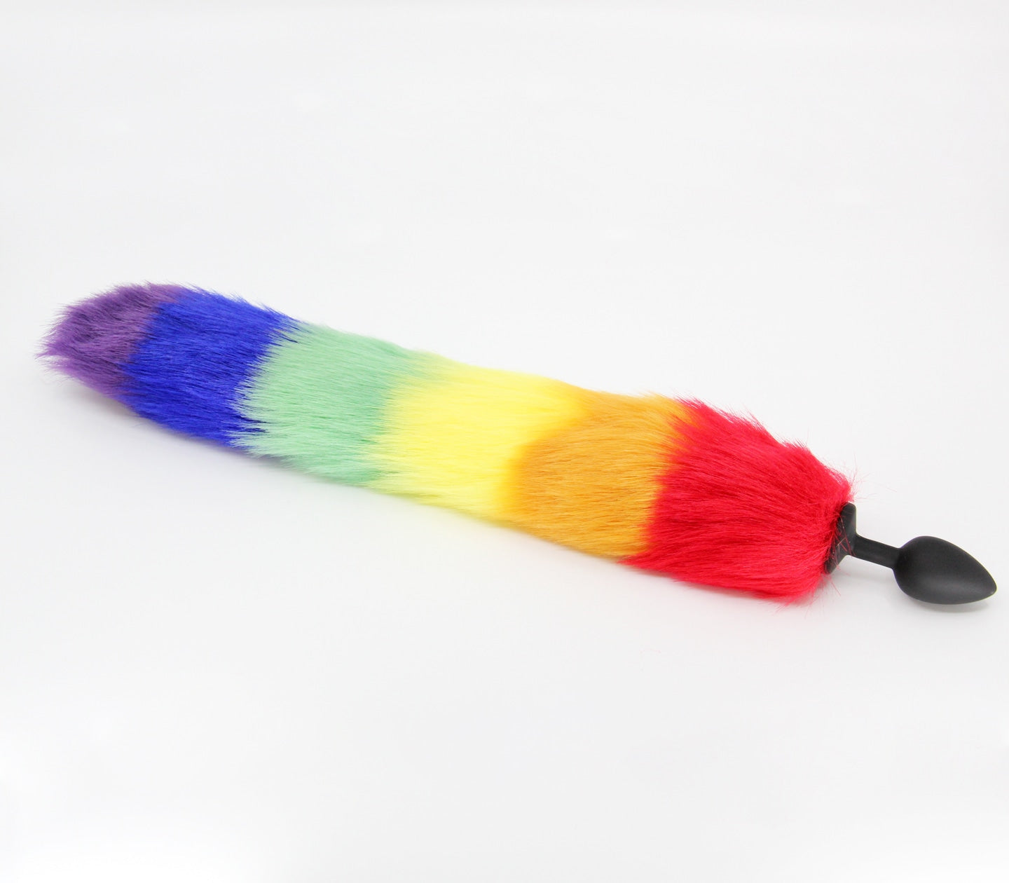 Love In Leather Fox Tail Silicone Butt Plug Small Pride Rainbow Butt Plugs