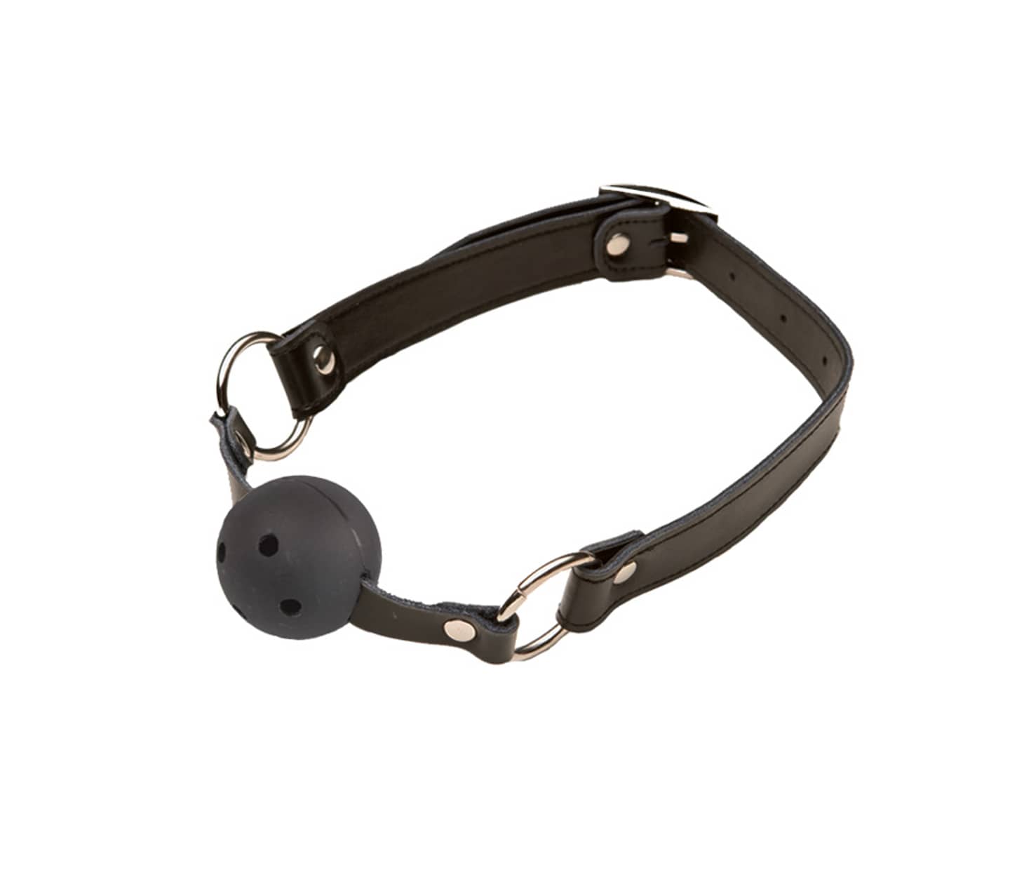 Love In Leather Bondage Gag with Breathable Ball Default Title Bondage Gags and Bits