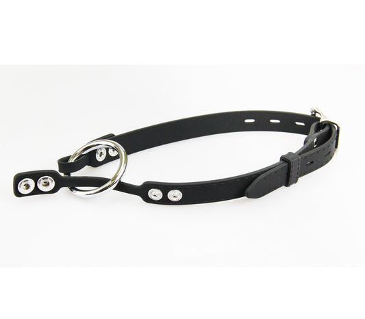 Love In Leather Silicone Gag With Metal O-Ring Bondage Gags and Bits