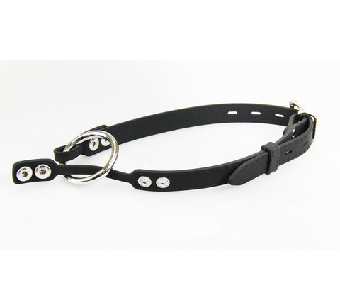 Love In Leather Silicone Gag With Metal O-Ring - Bondage Gags and Bits