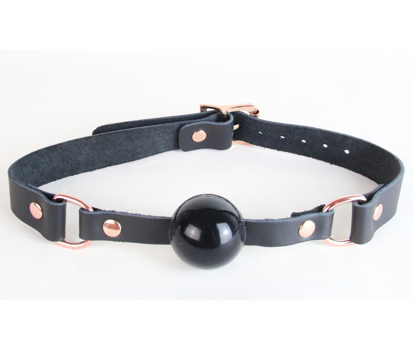 Love In Leather BDSM Gag With And Coloured hardware Rose Gold Bondage Gags and Bits