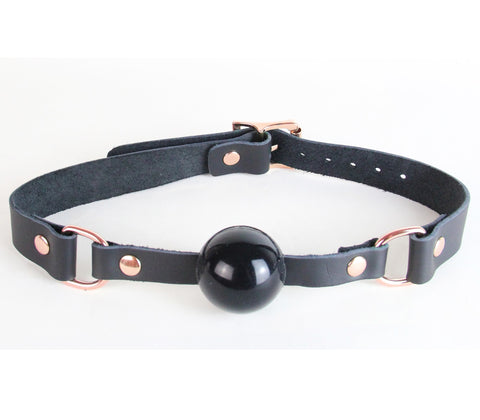 Love In Leather BDSM Gag With And Coloured hardware - Bondage Gags and Bits