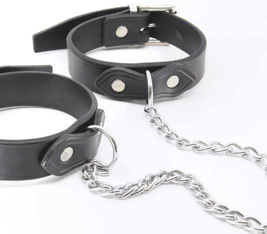 Love In Leather Classic Unlined Leather Handcuffs - Cuffs And Restraints