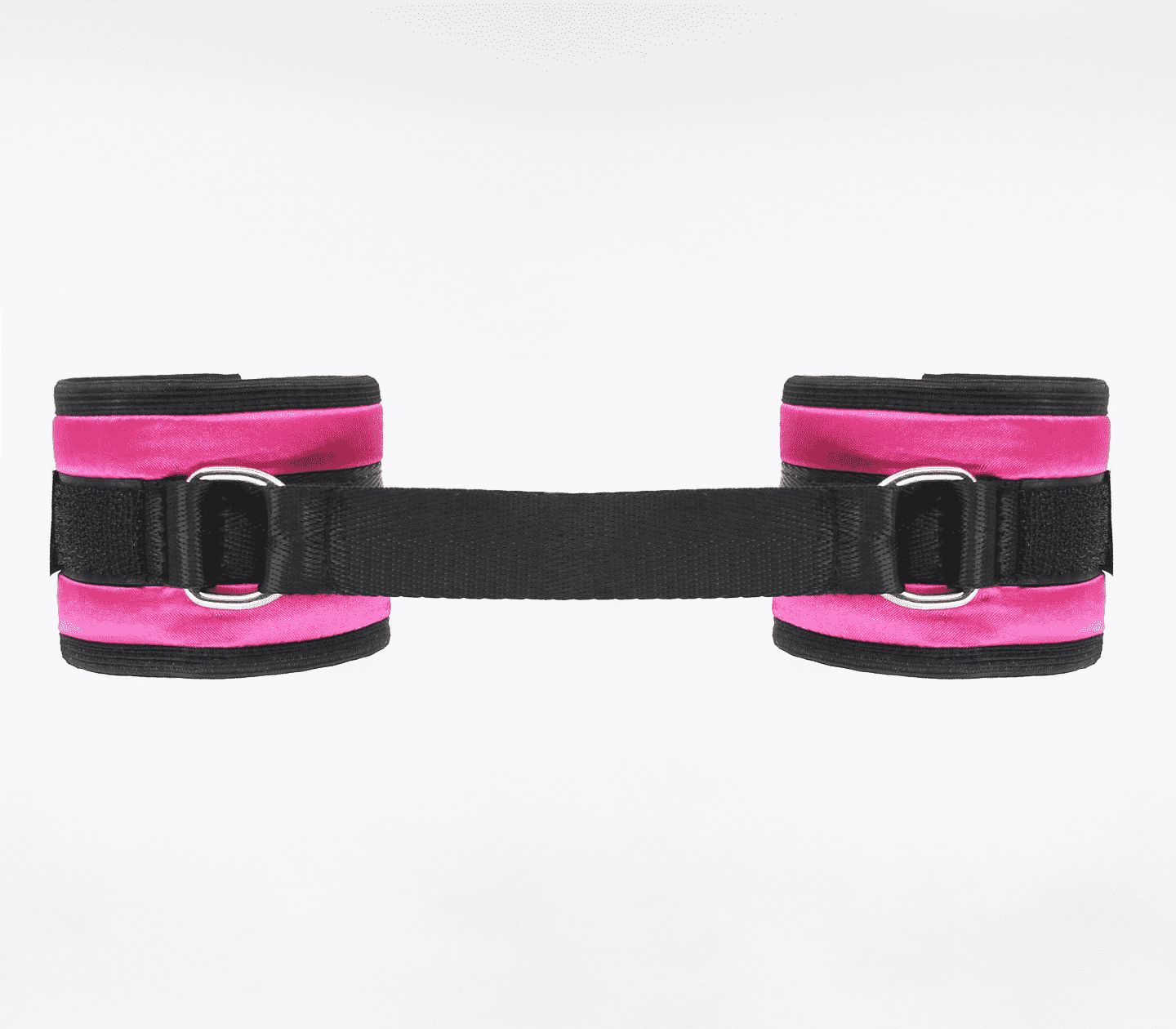 Love In Leather Bright and Soft Satin Wrist Cuffs Pink Cuffs And Restraints