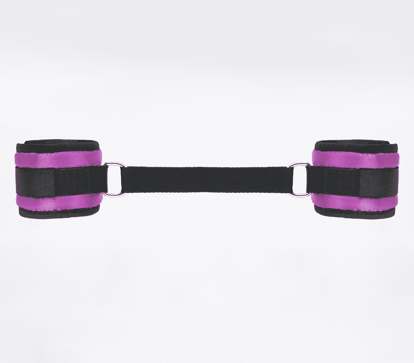 Love In Leather Bright and Soft Satin Wrist Cuffs Purple Cuffs And Restraints