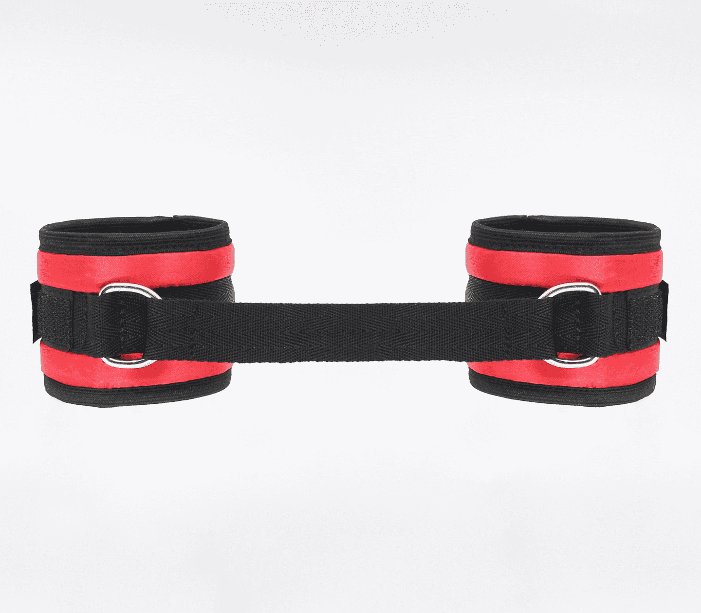 Love In Leather Bright and Soft Satin Wrist Cuffs Red Cuffs And Restraints