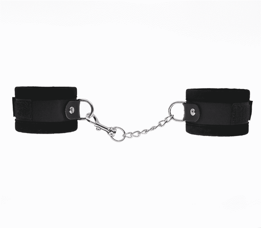 Love In Leather Lightly Padded Velveteen Hand Cuffs - Cuffs And Restraints