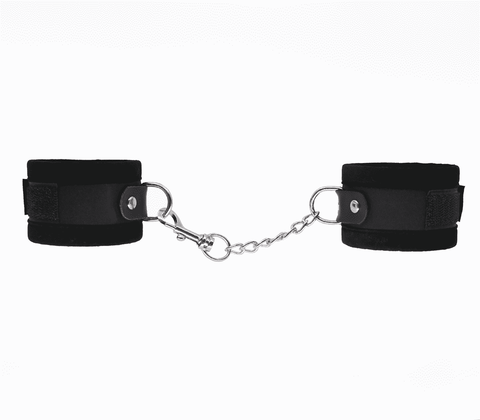 Love In Leather Lightly Padded Velveteen Hand Cuffs - Cuffs And Restraints