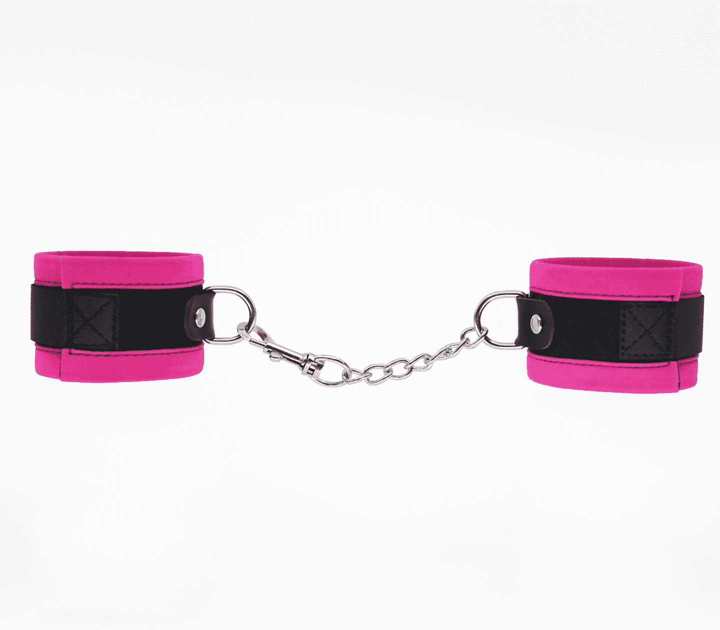 Love In Leather Lightly Padded Velveteen Hand Cuffs Pink Cuffs And Restraints