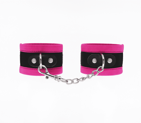 Love In Leather Lightly Padded Velveteen Hand Cuffs - Cuffs And Restraints