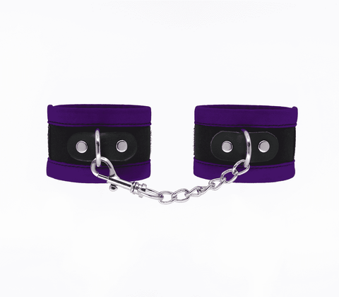 Love In Leather Lightly Padded Velveteen Hand Cuffs - Cuffs And Restraints