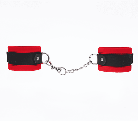 Love In Leather Lightly Padded Velveteen Hand Cuffs - Cuffs And Restraints