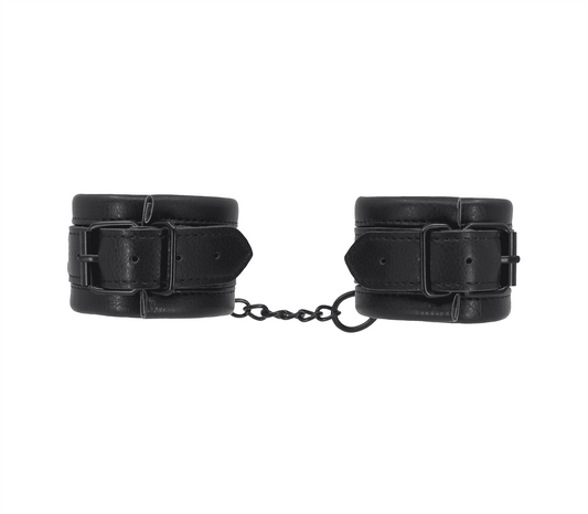 Love In Leather Padded Faux Leather Wrist Cuffs - Cuffs And Restraints