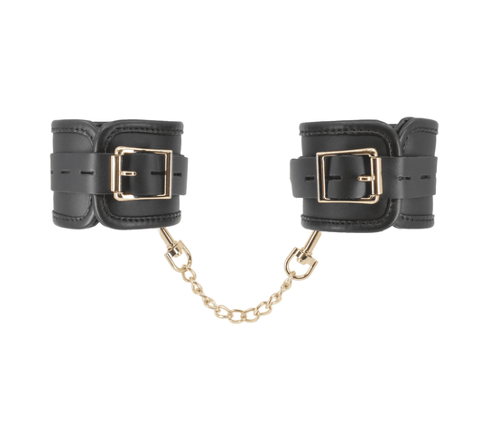 Love In Leather BDSM Hand Cuffs With Coloured Hardware - Cuffs And Restraints