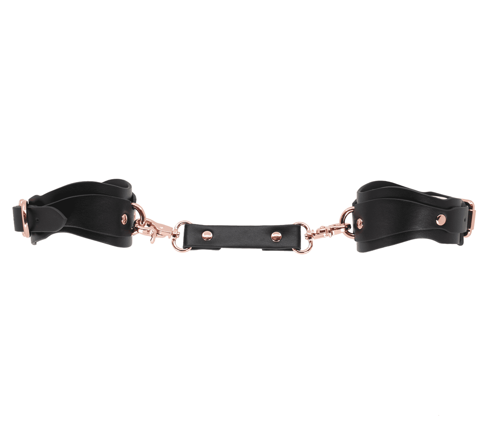 Love In Leather Shaped BDSM Play Wrist Cuffs Rose Gold Cuffs And Restraints