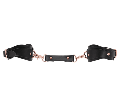 Love In Leather Shaped BDSM Play Wrist Cuffs - Cuffs And Restraints