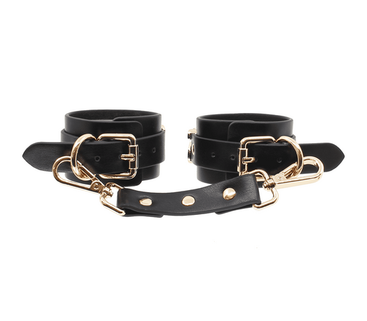 Love In Leather Yes Sir Faux Leather Wrist Cuffs - Cuffs And Restraints