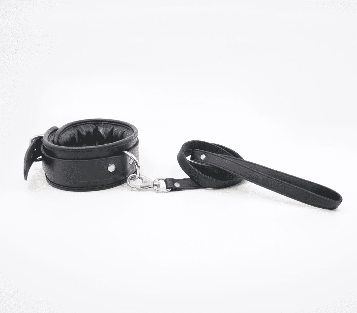 Love In Leather Long Faux Leather Bondage Lead Collars and Leads