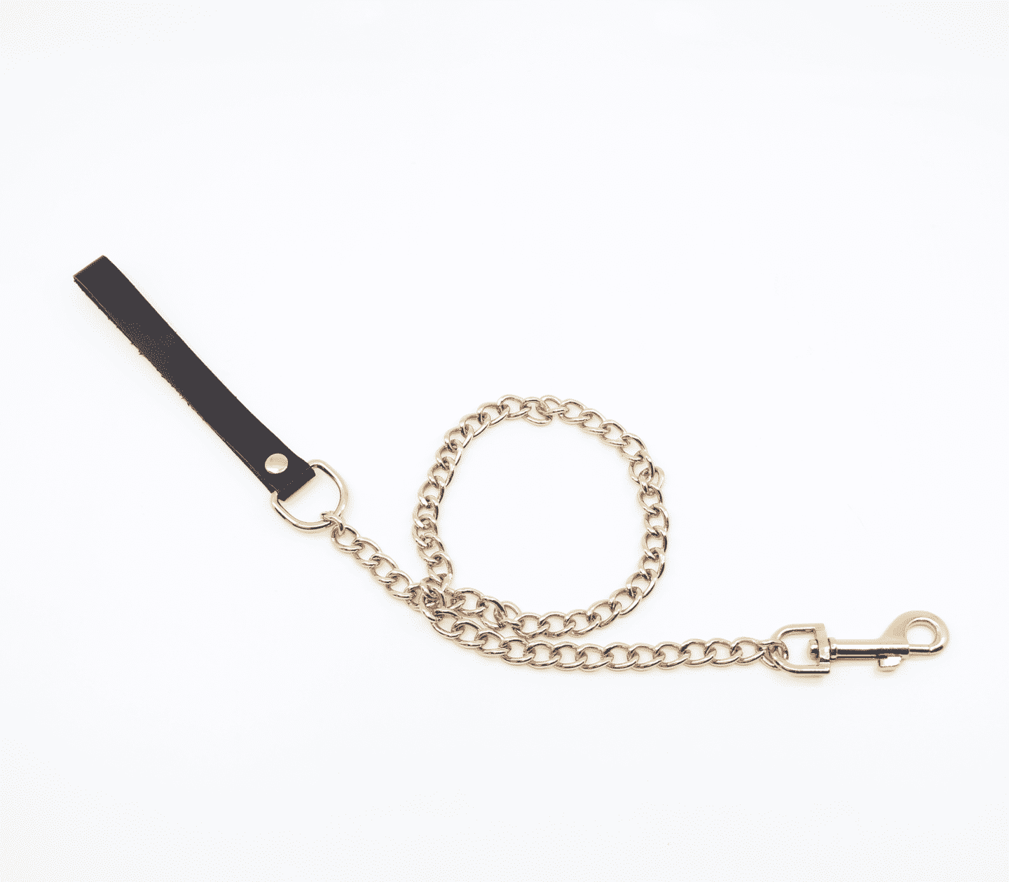 Love In Leather BDSM Chain Lead With Coloured Hardware Gold Collars and Leads