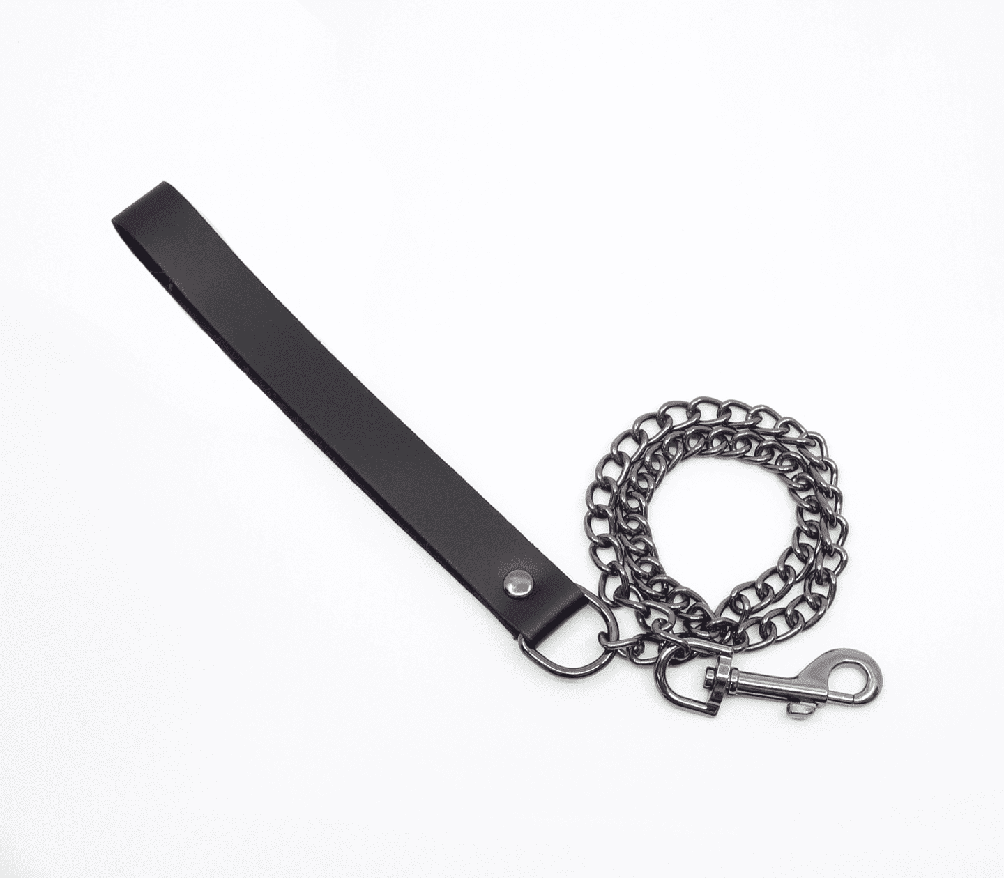 Love In Leather BDSM Chain Lead With Coloured Hardware Pewter Collars and Leads
