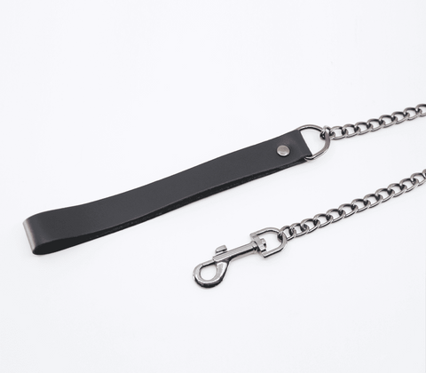 Love In Leather BDSM Chain Lead With Coloured Hardware - Collars and Leads