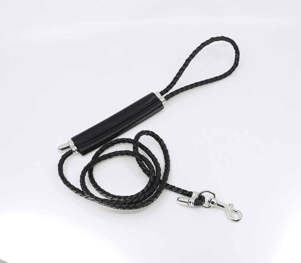 Love In Leather Braided Lead With Coloured Hardware Collars and Leads