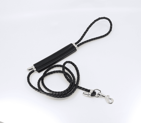 Love In Leather Braided Lead With Coloured Hardware - Collars and Leads