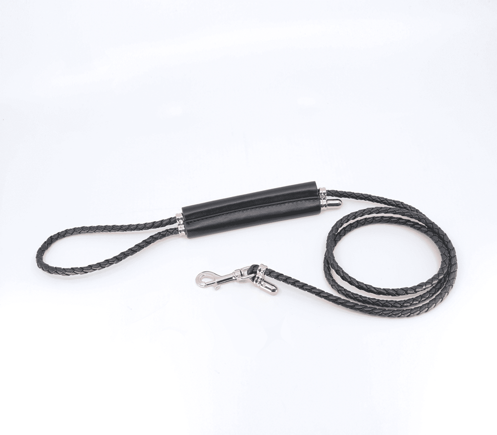 Love In Leather Braided Lead With Coloured Hardware Collars and Leads