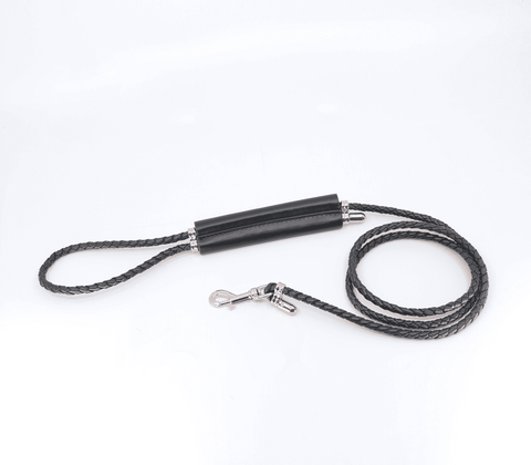 Love In Leather Braided Lead With Coloured Hardware - Collars and Leads