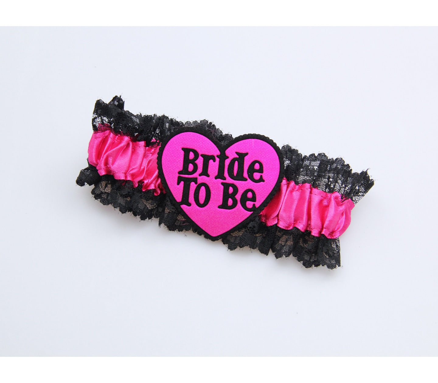 Love In Leather Bride to Be Sexy Leg Garter Black Pink Fishnet and Thigh Highs