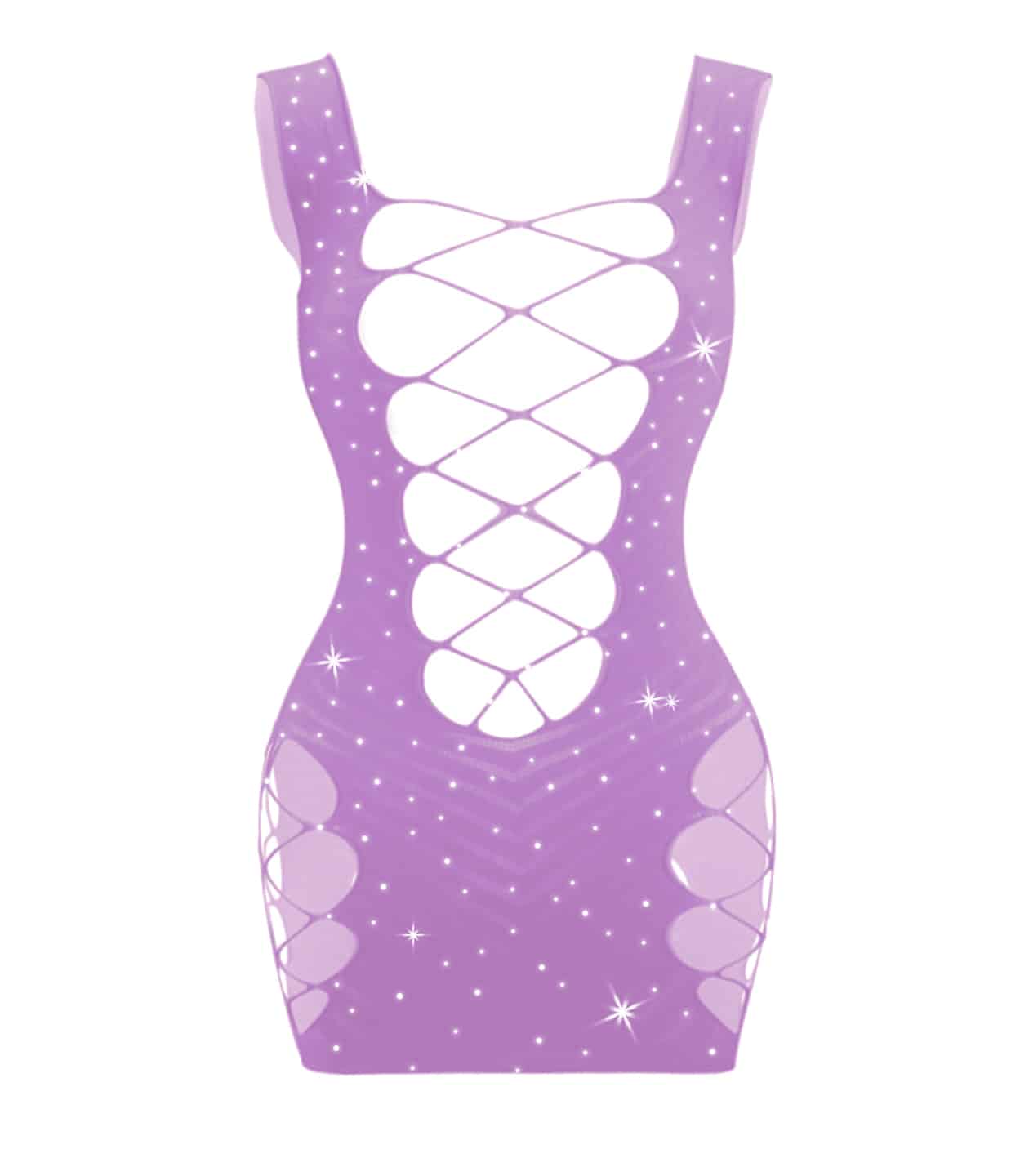 Love In Leather Sexy Womens Rhinestone Sleeveless Dress BabyDolls And Chemises