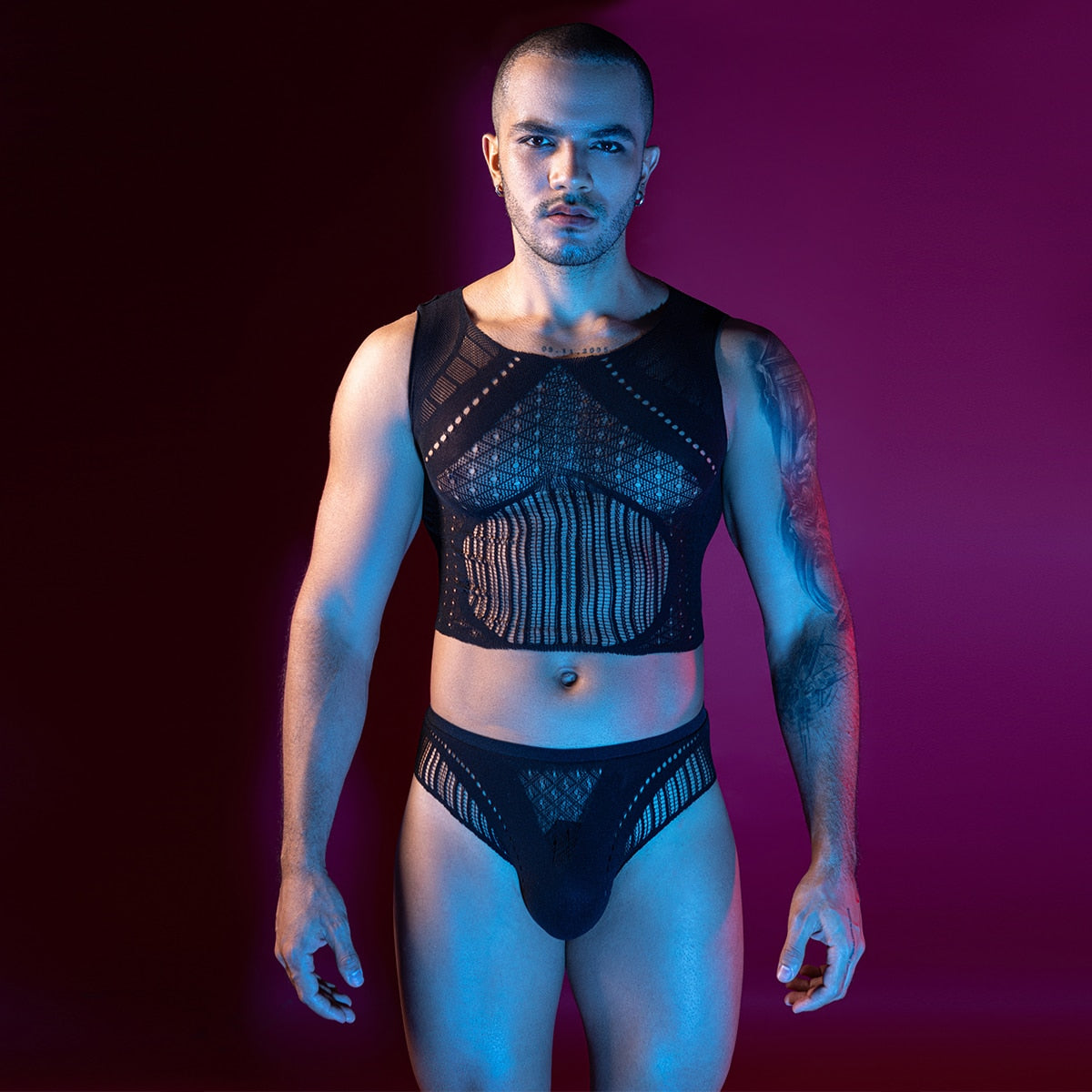 Love In Leather Mens Sleeveless Top & Briefs Set Default Title Mens Briefs And Boxers