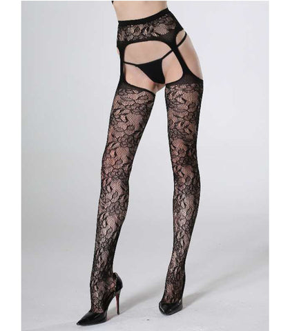 Cindy Love Fishnet Thigh High Stockings with Garter - Fishnet and Thigh Highs