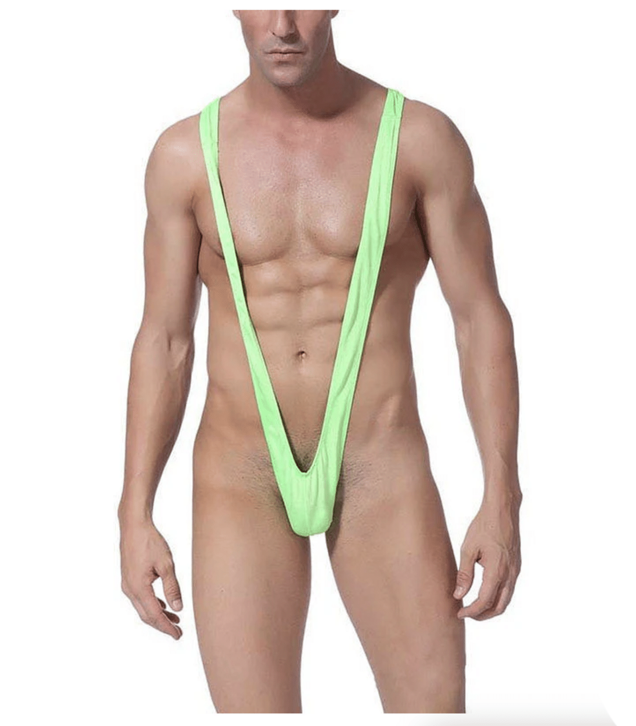 Love In Leather Sexy Spandex Mens Mankini Green His Fetish
