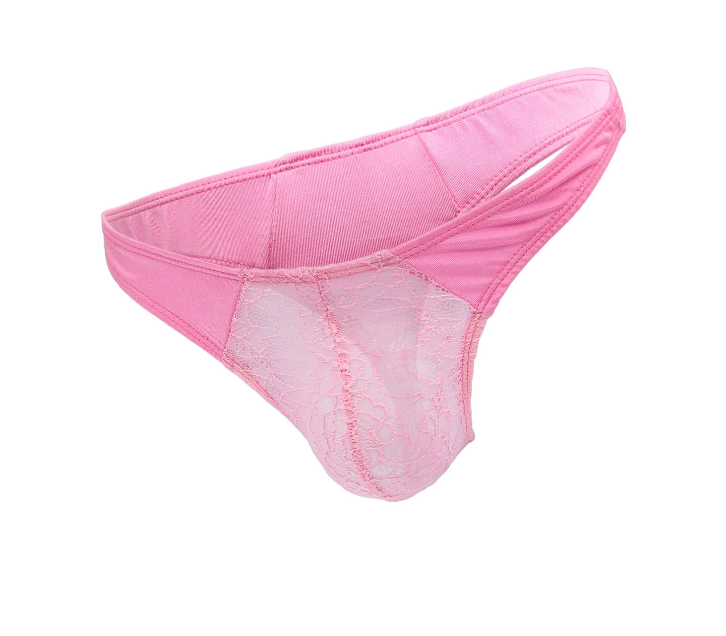 Love In Leather Mens Lace Front G-String Hot Pink Jocks and G-Strings
