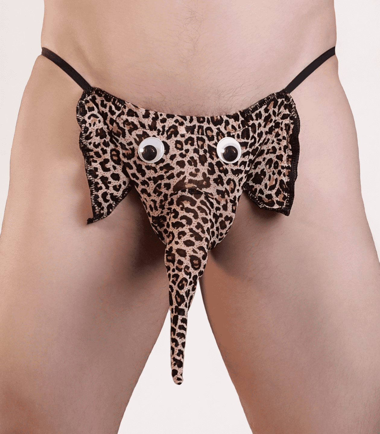Love In Leather Mens Novelty Elephant G-string Leopard Print Jocks and G-Strings