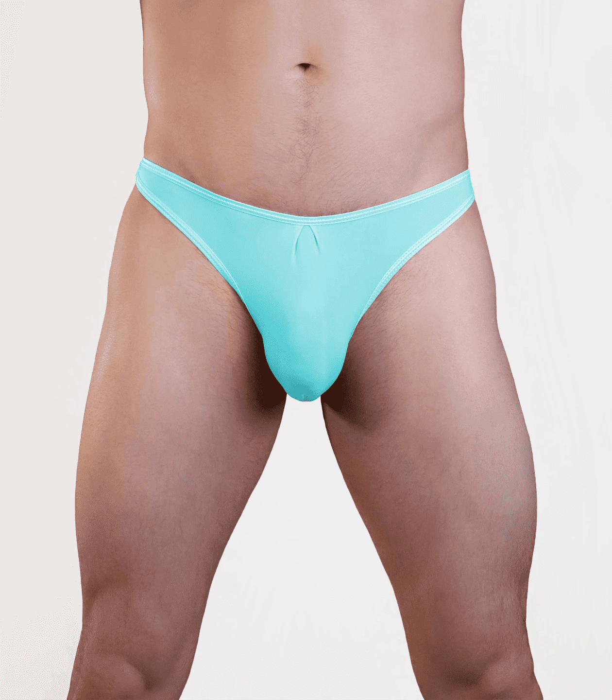 Love In Leather Plain Mens Lycra G-String S/M Baby Blue S M Jocks and G-Strings