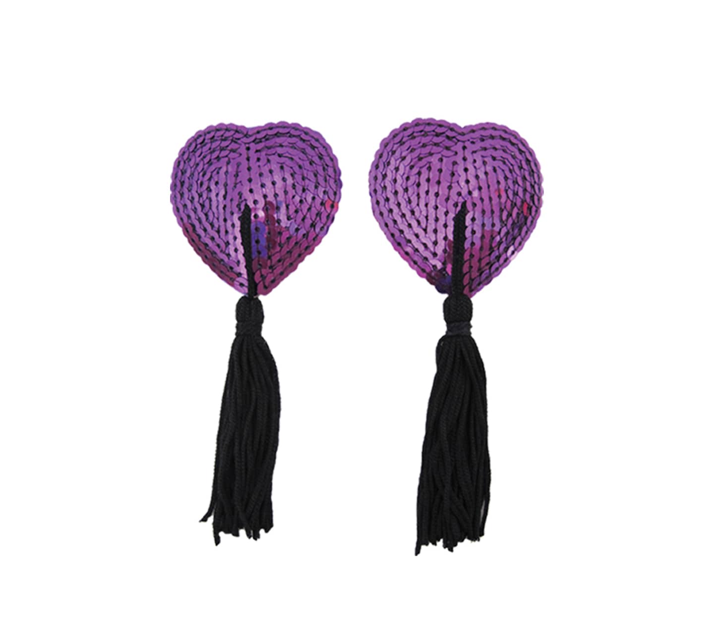 Love In Leather Heart Shape Nipple Tassels Purple Breast and Nipple Toys