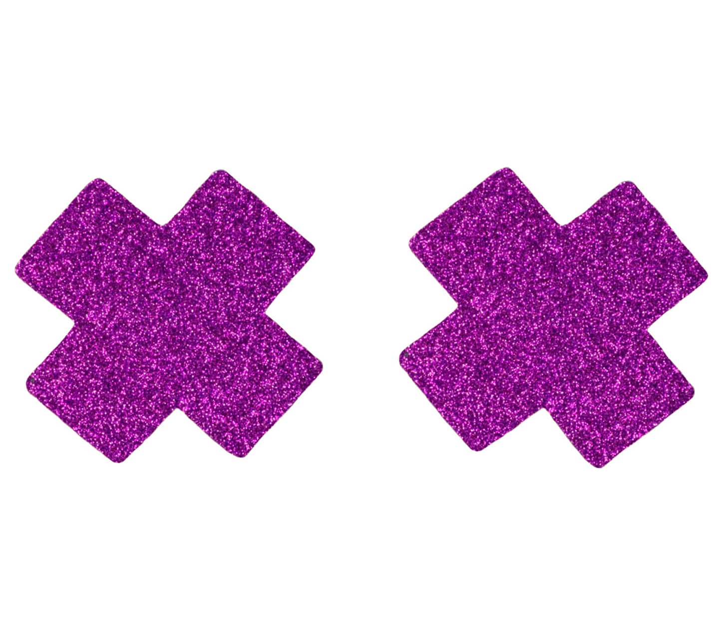 Love In Leather Satin Cross Womens Nipple Pasties Purple Glitter Breast and Nipple Toys