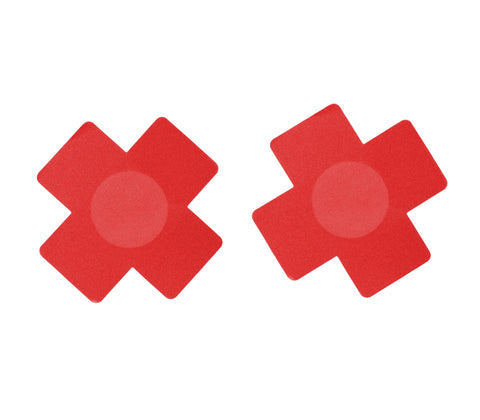 Love In Leather Satin Cross Women Nipple Pasties - Breast and Nipple Toys