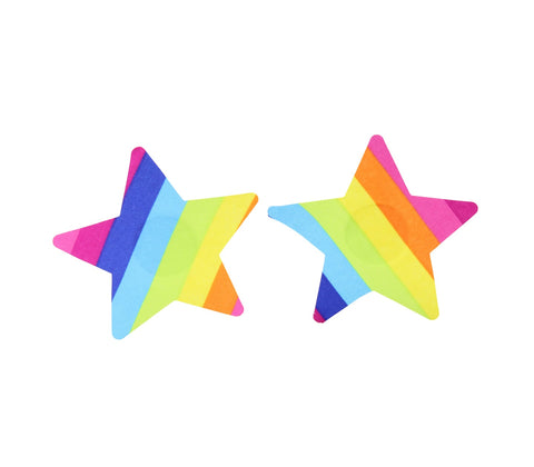 Love In Leather Rainbow Satin Sexy Nipple Pasties - Breast and Nipple Toys