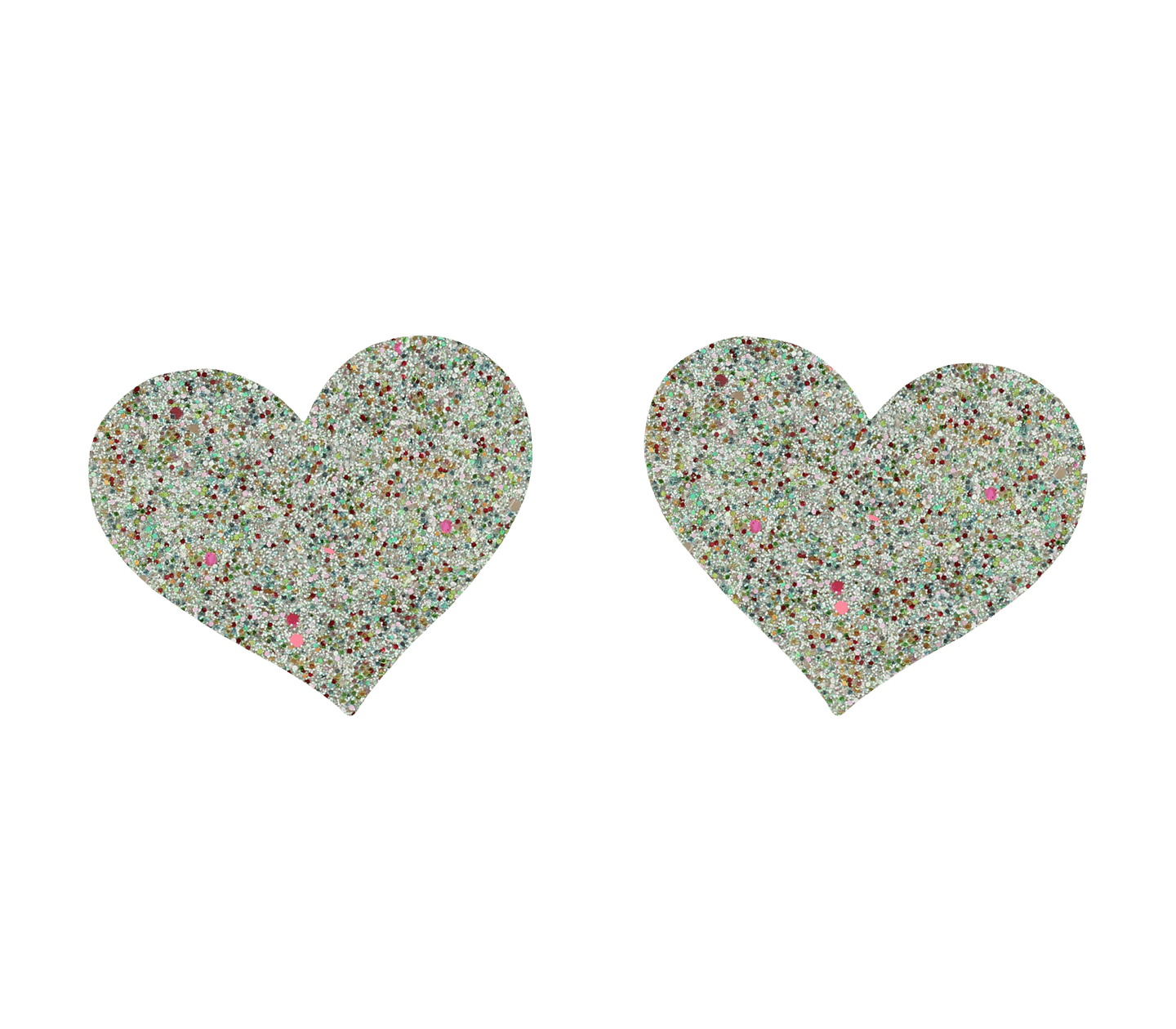 Love In Leather Glitter Heart Womens Nipple Covers Multi Glitter Breast and Nipple Toys