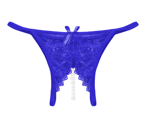 Love In Leather Crotchless Pearl Womens Panties - G-Strings, Panties and Shorts