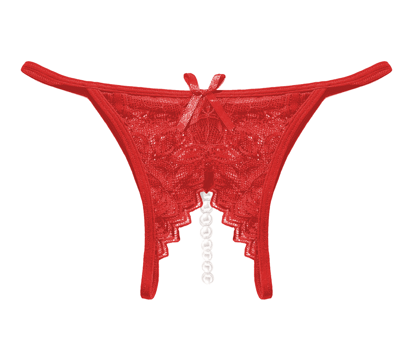 Love In Leather Crotchless Pearl Womens Panties Red G-Strings, Panties and Shorts