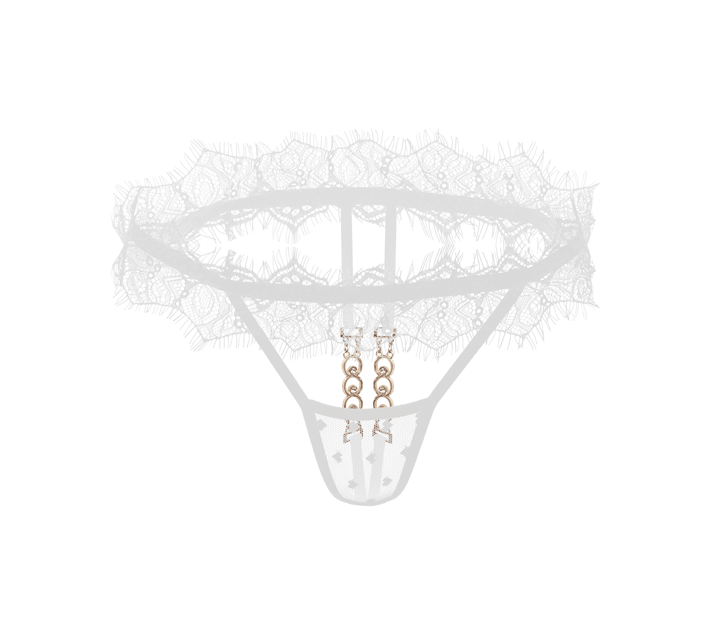 Love In Leather Sexy Crotchless Panties OS White G-Strings, Panties and Shorts