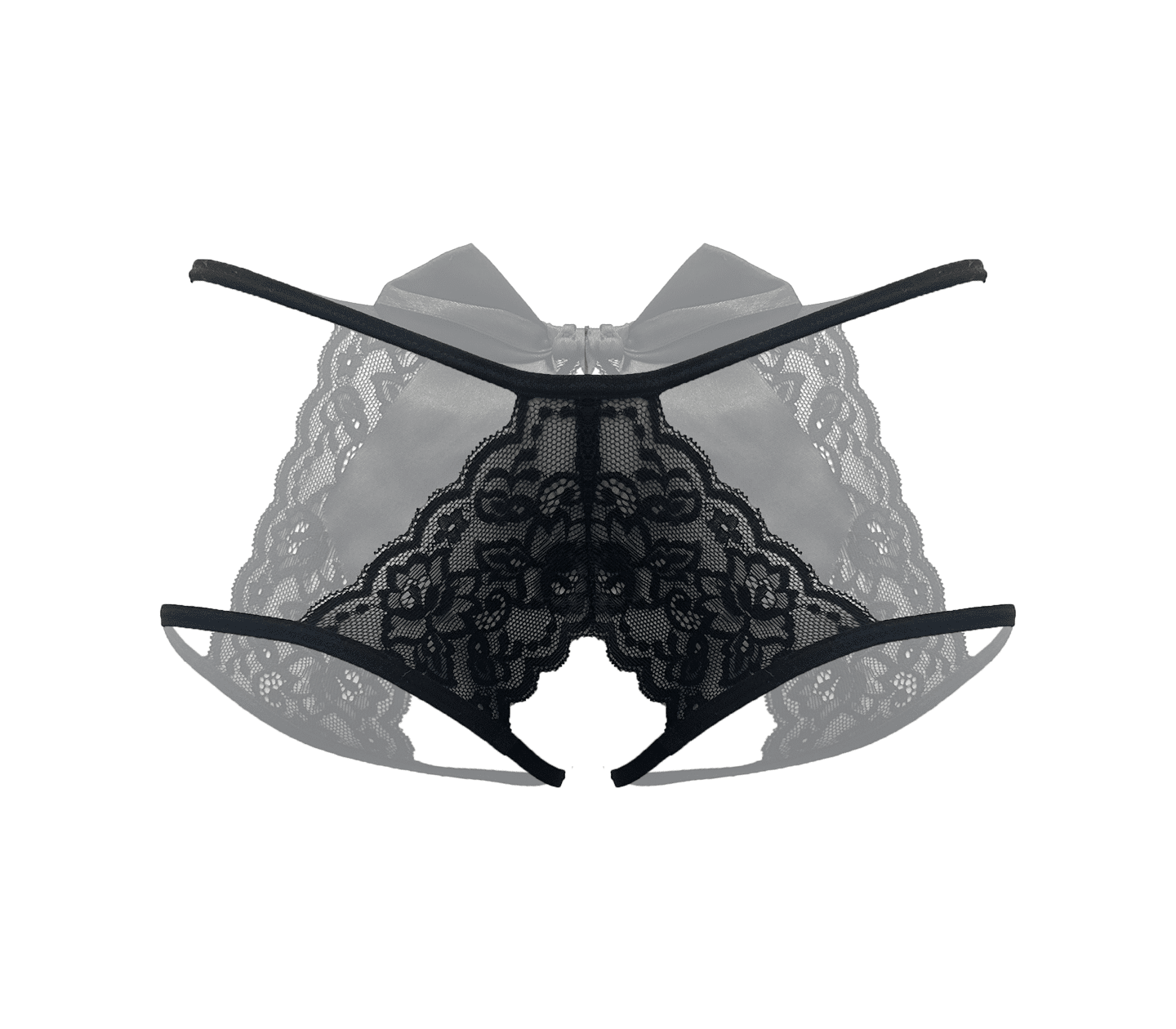 Love In Leather Womens Sexy Crotchless Panties Black OS G-Strings, Panties and Shorts